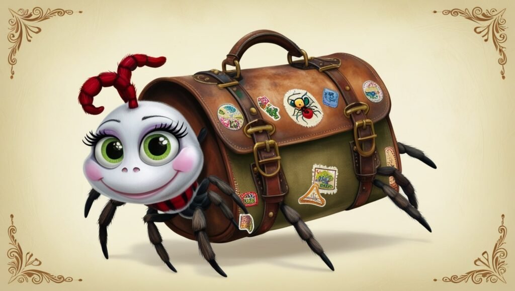 Miss. Crawly Carring a Bag Clipart